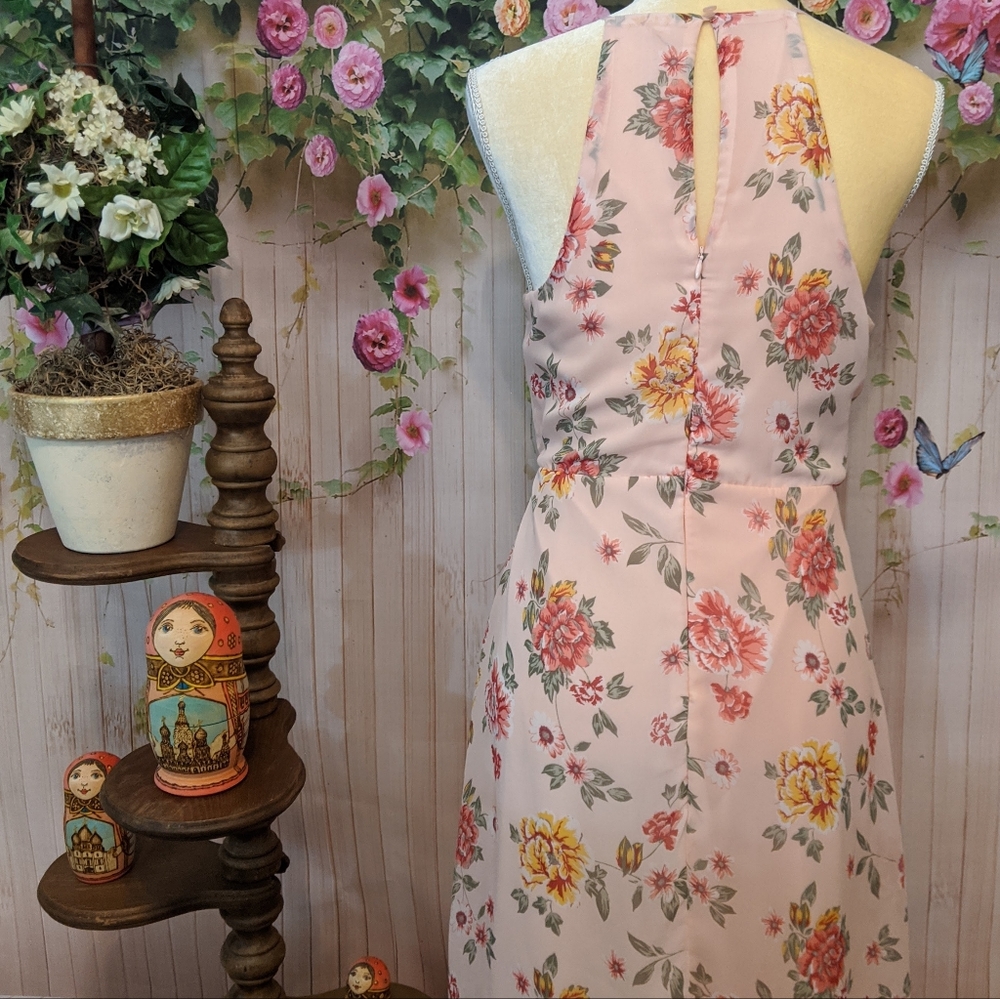 No Boundaries Women's Long Floral Dress - Picture 7 of 10